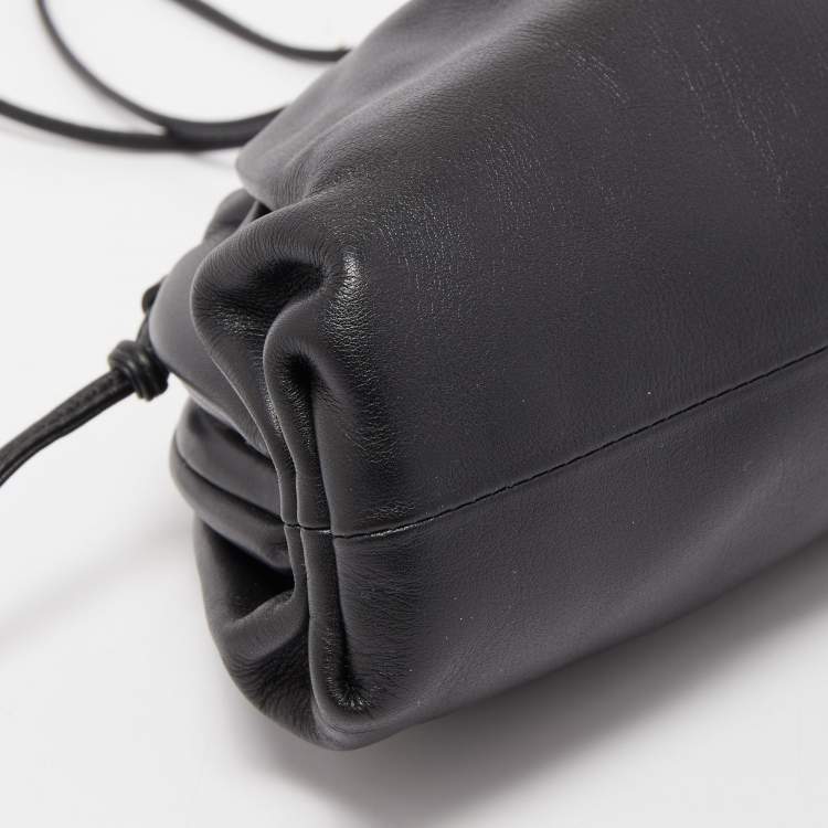 Pre Owned Bottega Veneta Black Leather Mini The Pouch Bag
