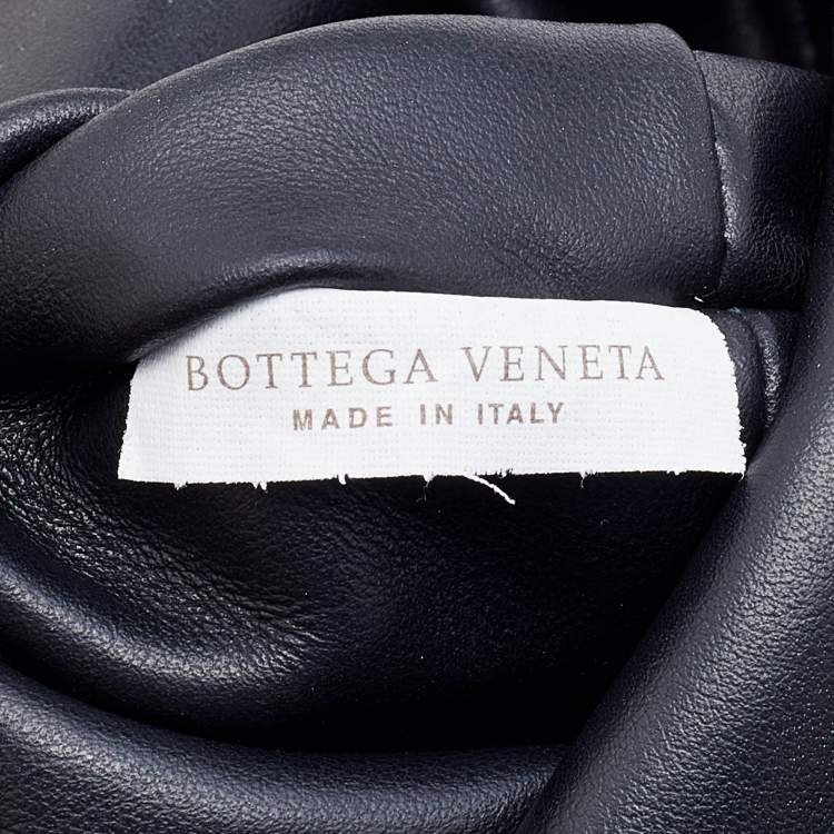 Pre Owned Bottega Veneta Black Leather Trine Envelope Clutch