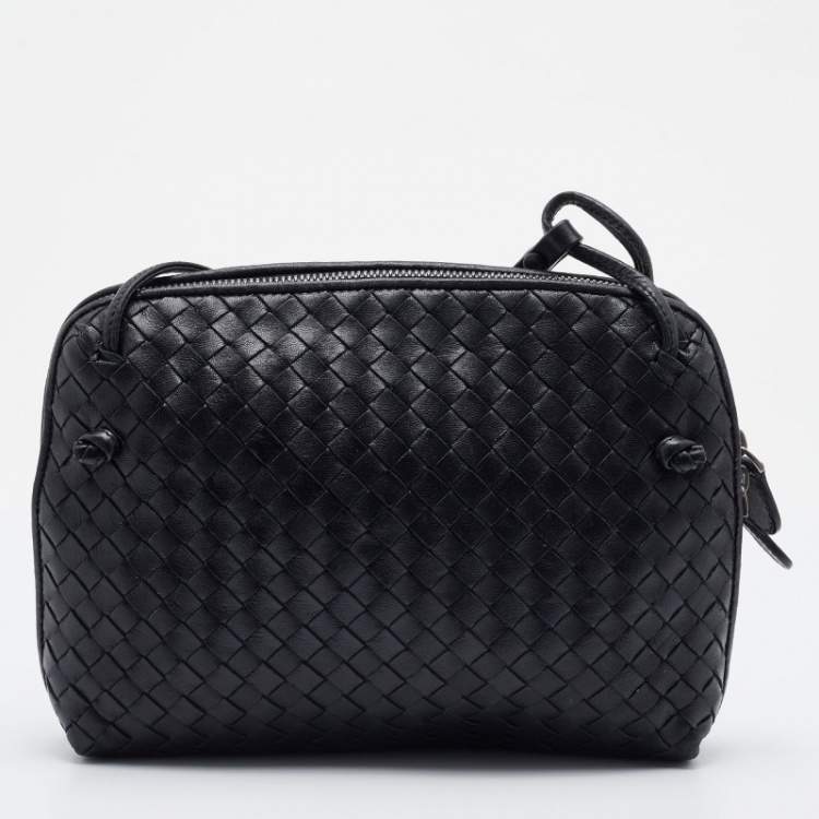 مملوكة مسبقًا Bottega Veneta Black Intrecciato Leather Nodini Crossbody Bag