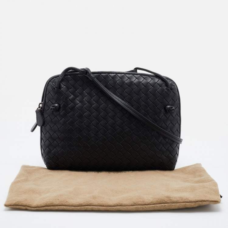 مملوكة مسبقًا Bottega Veneta Black Intrecciato Leather Nodini Crossbody Bag