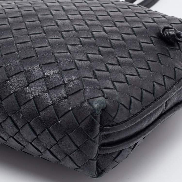 مملوكة مسبقًا Bottega Veneta Black Intrecciato Leather Nodini Crossbody Bag