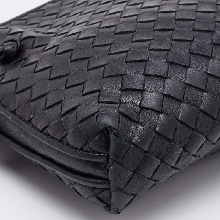 مملوكة مسبقًا Bottega Veneta Black Intrecciato Leather Nodini Crossbody Bag