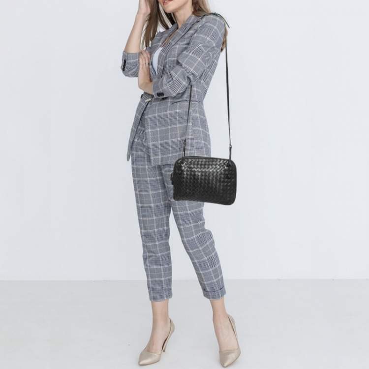مملوكة مسبقًا Bottega Veneta Black Intrecciato Leather Nodini Crossbody Bag