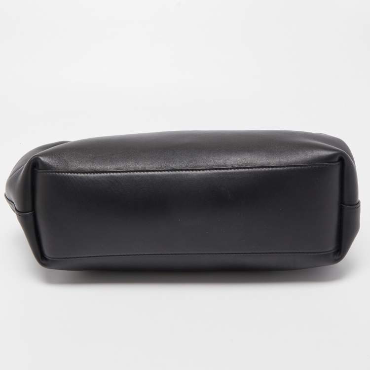 Pre Owned Bottega Veneta Black Leather Medium Point Shoulder Bag