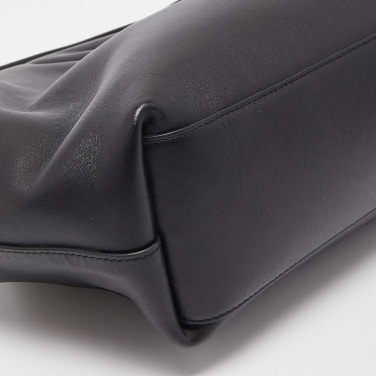 Pre Owned Bottega Veneta Black Leather Medium Point Shoulder Bag