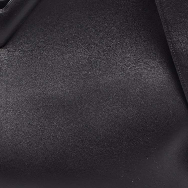 Pre Owned Bottega Veneta Black Leather Medium Point Shoulder Bag