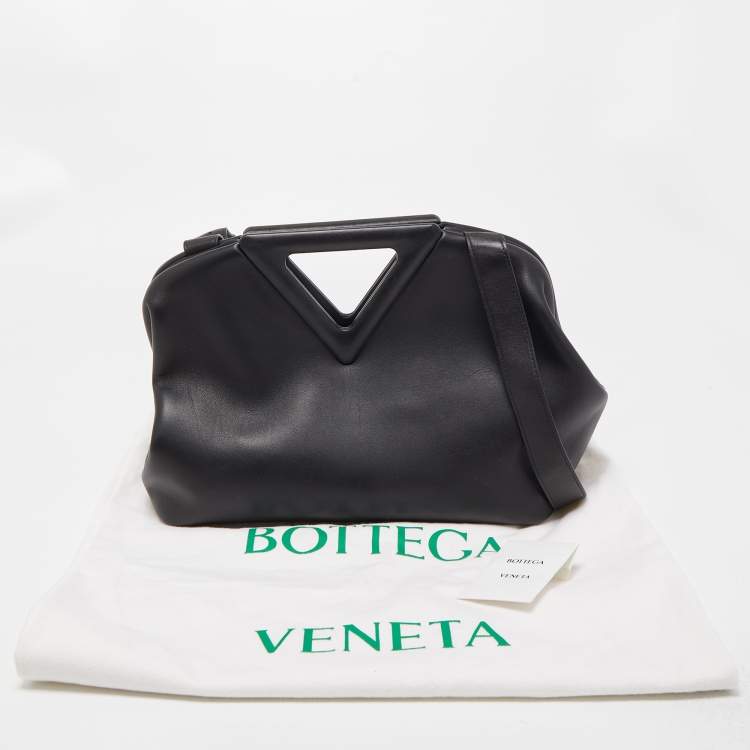 Pre Owned Bottega Veneta Black Leather Medium Point Shoulder Bag