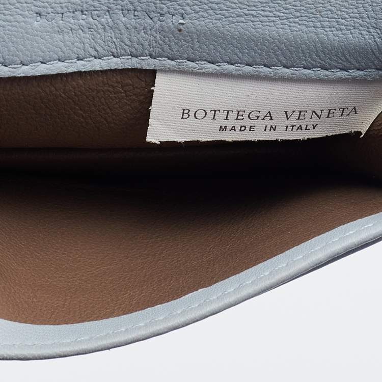 Pre Owned Bottega Veneta Grey Intrecciato Leather Business Card Case