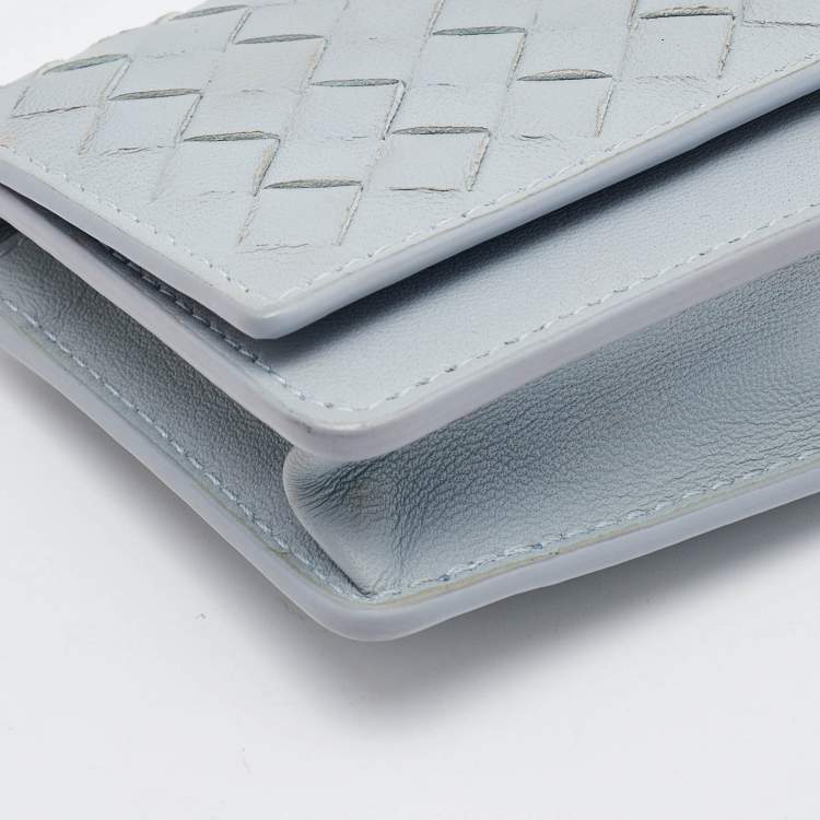 Pre Owned Bottega Veneta Grey Intrecciato Leather Business Card Case