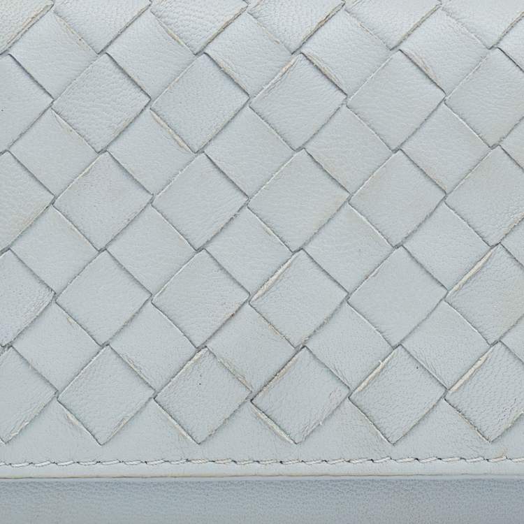 Pre Owned Bottega Veneta Grey Intrecciato Leather Business Card Case