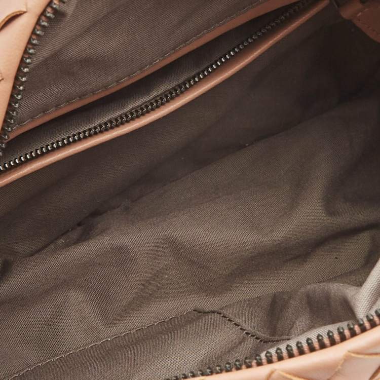 Pre Owned Bottega Veneta Beige Intrecciato Leather Crossbody Bag