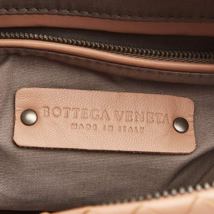 Pre Owned Bottega Veneta Beige Intrecciato Leather Crossbody Bag