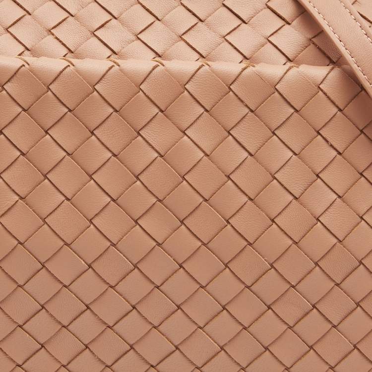 Pre Owned Bottega Veneta Beige Intrecciato Leather Crossbody Bag