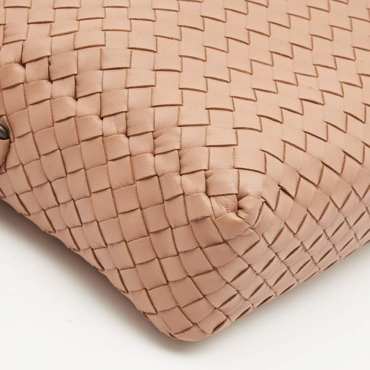 Pre Owned Bottega Veneta Beige Intrecciato Leather Crossbody Bag