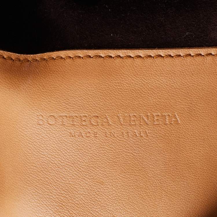 Pre Owned Bottega Veneta Tan Intrecciato Leather Shoulder Bag