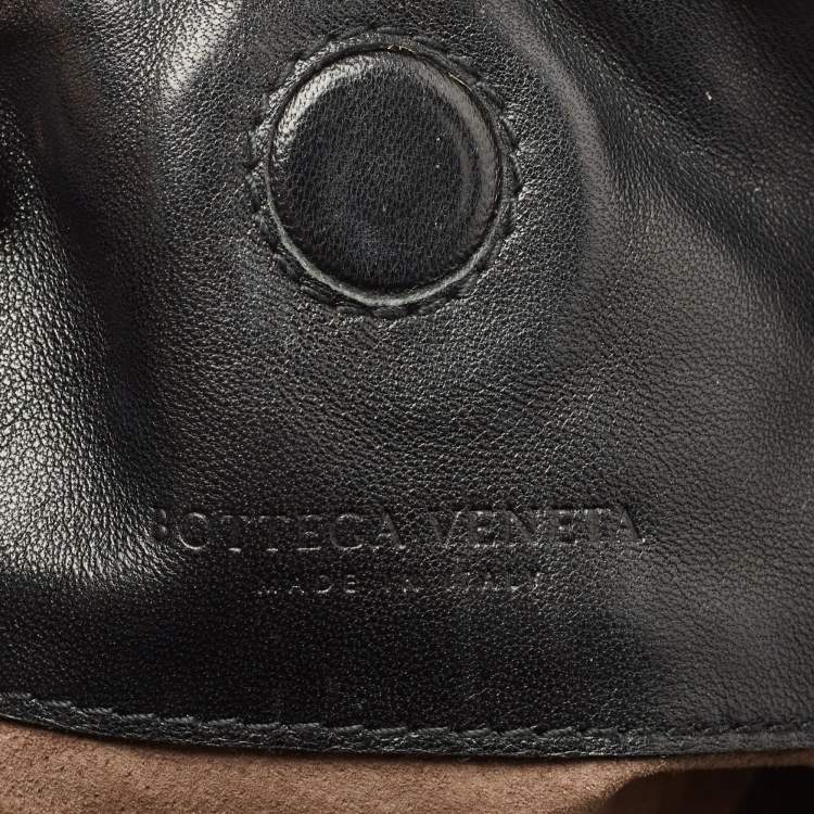 Pre Owned Bottega Veneta Black Intrecciato Leather Duo Shoulder Bag