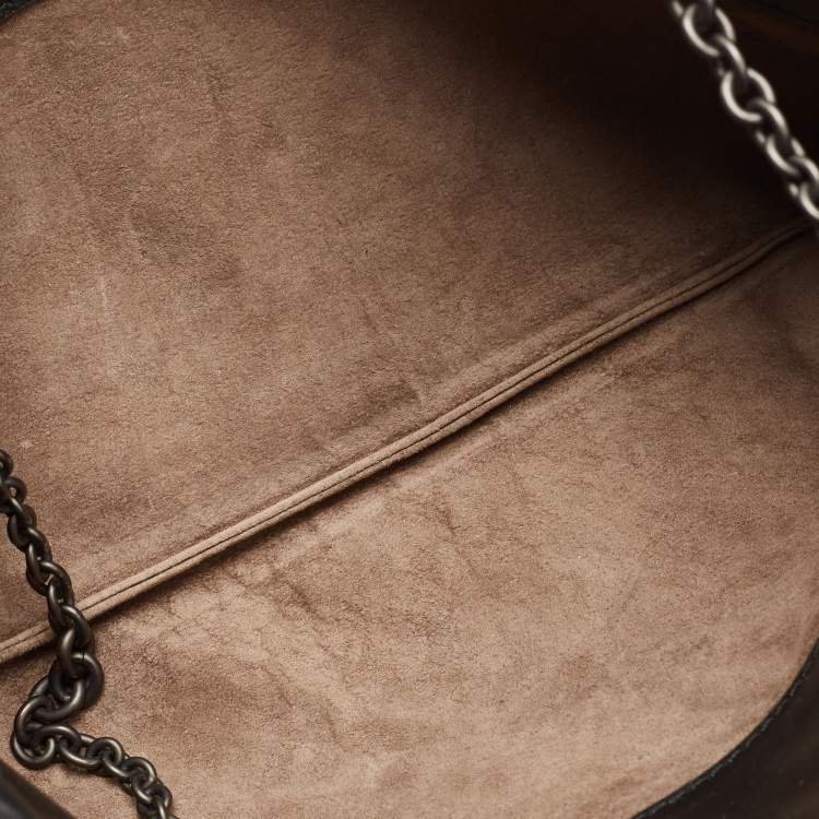 Pre Owned Bottega Veneta Black Intrecciato Leather Duo Shoulder Bag