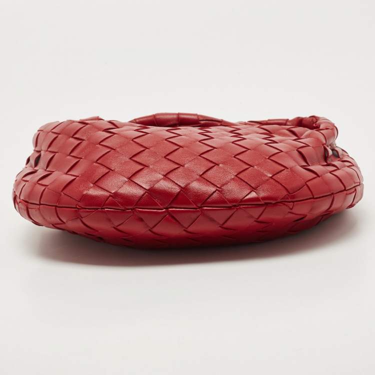Pre Owned Bottega Veneta Red Intrecciato Leather Mini BV Jodie Bag