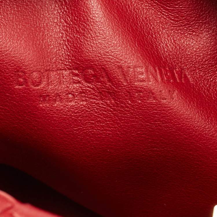 Pre Owned Bottega Veneta Red Intrecciato Leather Mini BV Jodie Bag