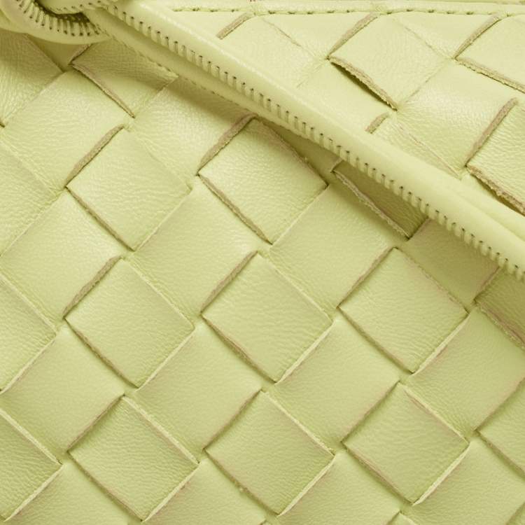 Pre Owned Bottega Veneta Light Green Intrecciato Leather Mini Loop Camera Crossbody Bag