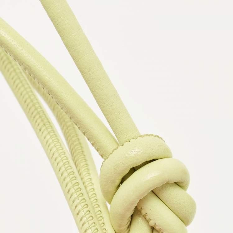 Pre Owned Bottega Veneta Light Green Intrecciato Leather Mini Loop Camera Crossbody Bag
