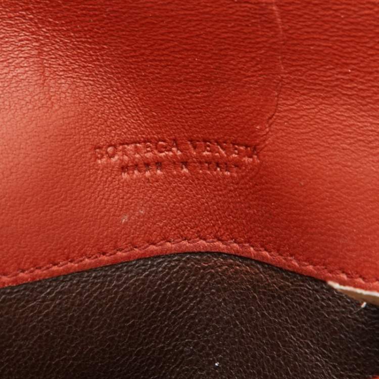 Pre Owned Bottega Veneta Rust Intrecciato Leather Flap Continental Wallet