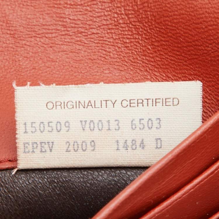 Pre Owned Bottega Veneta Rust Intrecciato Leather Flap Continental Wallet