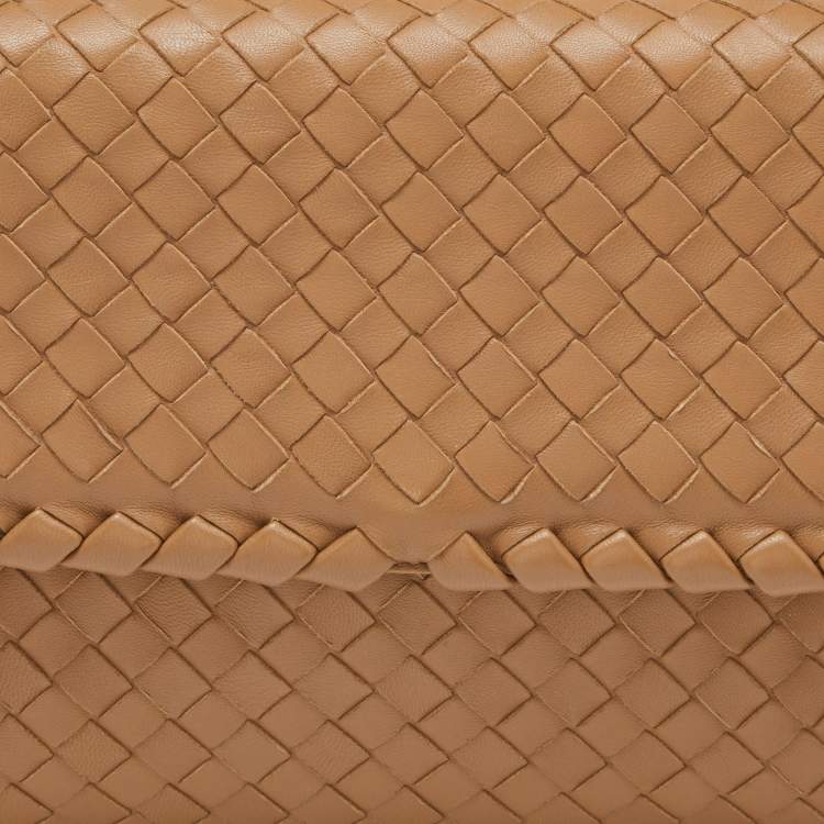 Pre Owned Bottega Veneta Beige Intrecciato Leather Small Olimpia Shoulder Bag