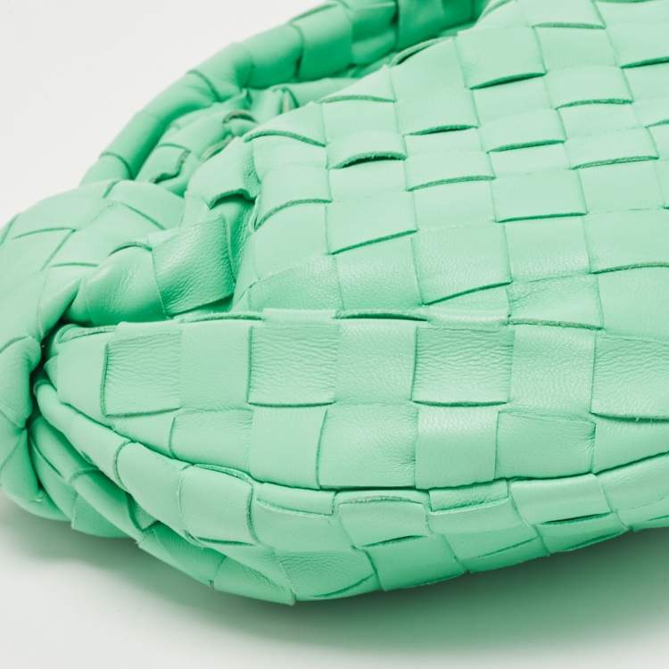 Pre Owned Bottega Veneta Light Green Intrecciato Leather Mini BV Jodie Bag