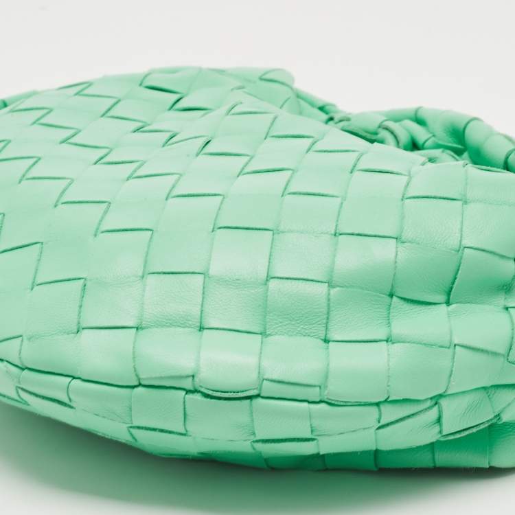 Pre Owned Bottega Veneta Light Green Intrecciato Leather Mini BV Jodie Bag