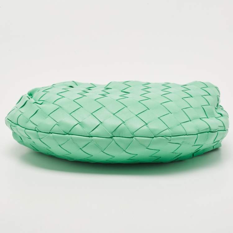 Pre Owned Bottega Veneta Light Green Intrecciato Leather Mini BV Jodie Bag