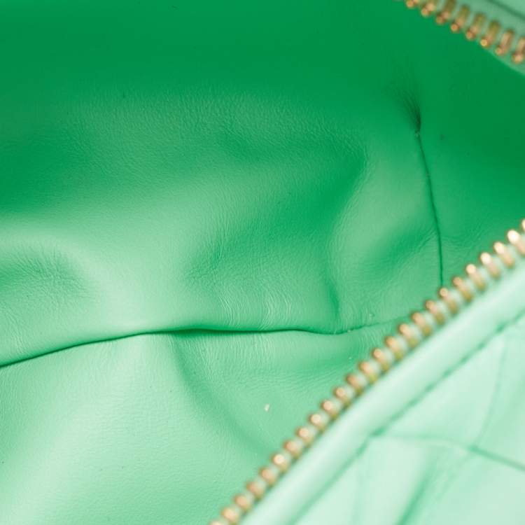 Pre Owned Bottega Veneta Light Green Intrecciato Leather Mini BV Jodie Bag