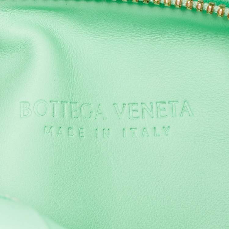 Pre Owned Bottega Veneta Light Green Intrecciato Leather Mini BV Jodie Bag