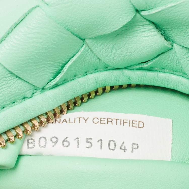 Pre Owned Bottega Veneta Light Green Intrecciato Leather Mini BV Jodie Bag