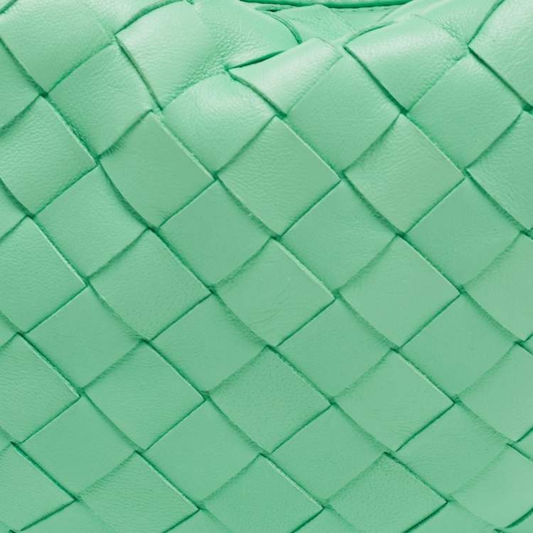 Pre Owned Bottega Veneta Light Green Intrecciato Leather Mini BV Jodie Bag