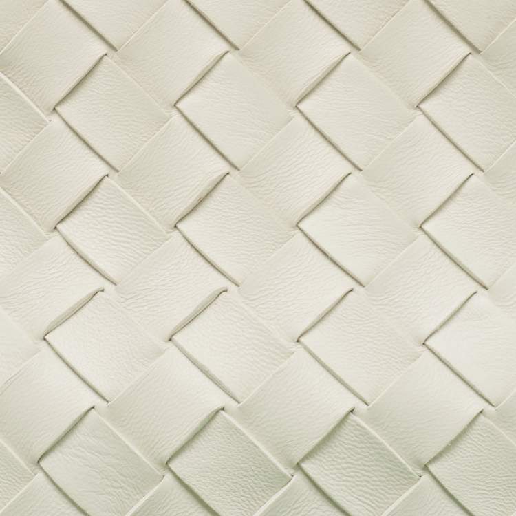 Pre Owned Bottega Veneta White Intrecciato Leather Tie Shoulder Bag