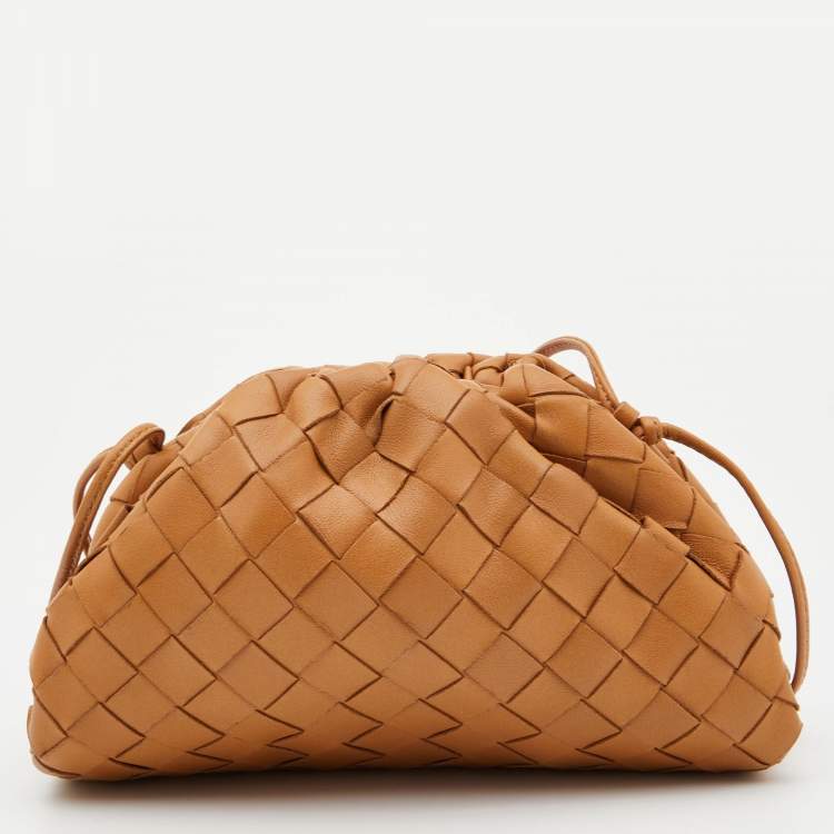 Pre Owned Bottega Veneta Tan Intrecciato Leather Mini The Pouch Bag