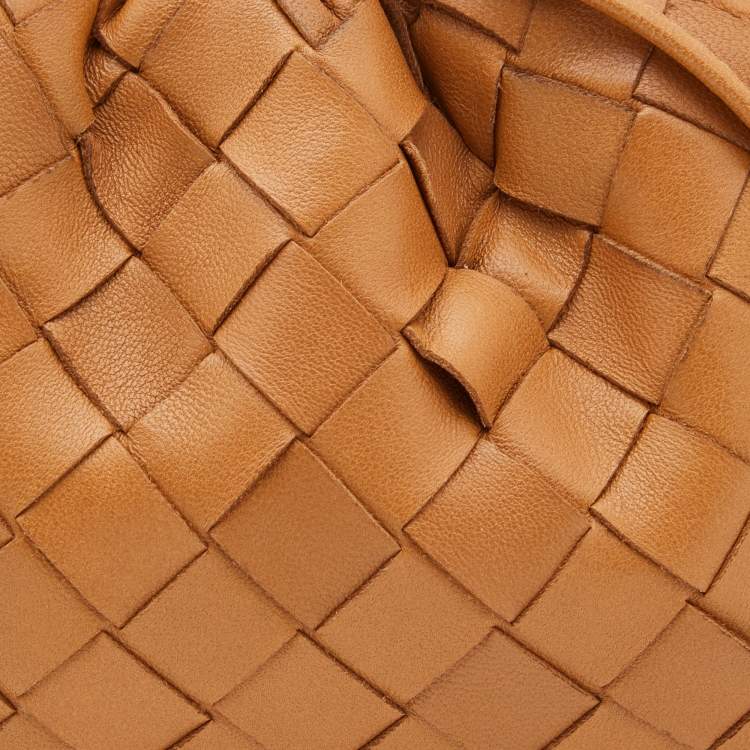 Pre Owned Bottega Veneta Tan Intrecciato Leather Mini The Pouch Bag