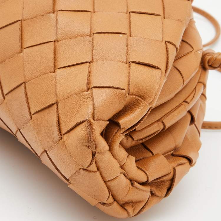 Pre Owned Bottega Veneta Tan Intrecciato Leather Mini The Pouch Bag
