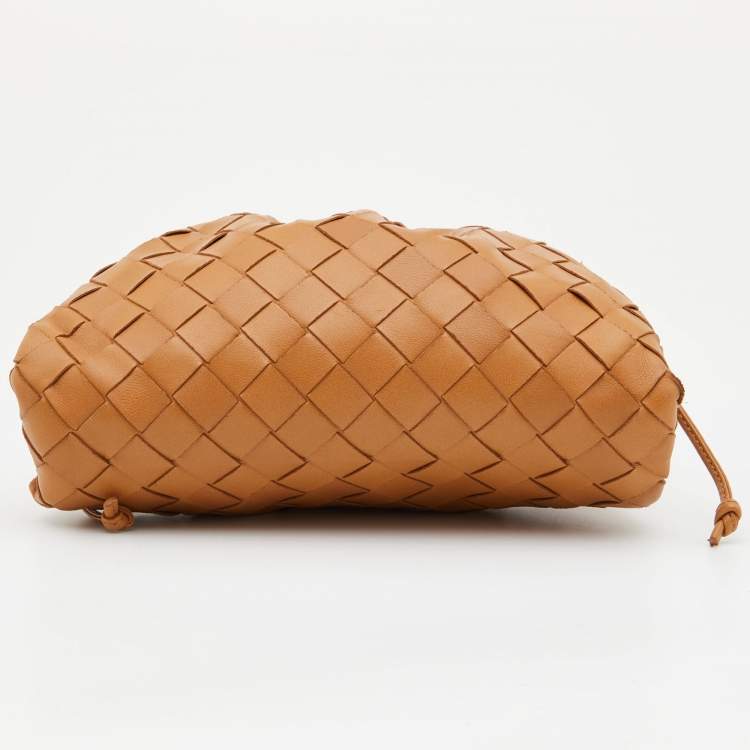 Pre Owned Bottega Veneta Tan Intrecciato Leather Mini The Pouch Bag