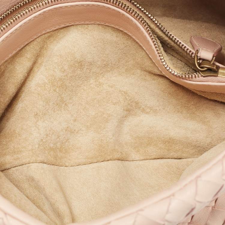 Pre Owned Bottega Veneta Nude Intrecciato Nappa Leather Flap Clutch