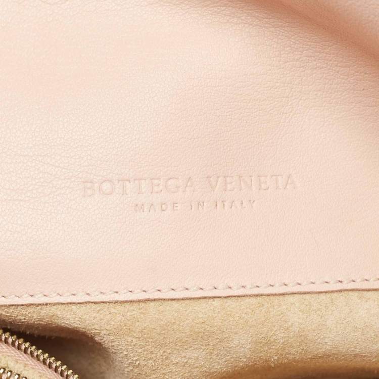 Pre Owned Bottega Veneta Nude Intrecciato Nappa Leather Flap Clutch