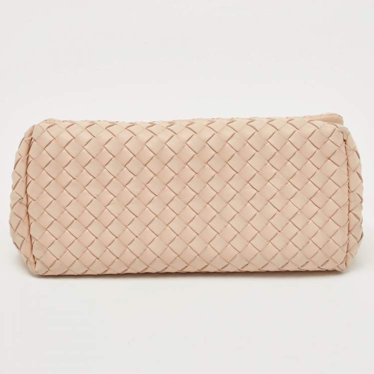 Pre Owned Bottega Veneta Nude Intrecciato Nappa Leather Flap Clutch