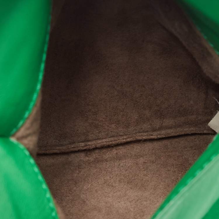 Pre Owned Bottega Veneta Green Intrecciato Leather Olimpia Chain Shoulder Bag