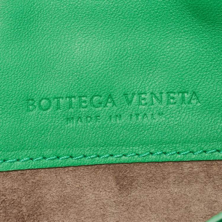 Pre Owned Bottega Veneta Green Intrecciato Leather Olimpia Chain Shoulder Bag