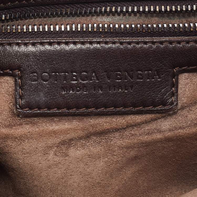 Pre Owned Bottega Veneta Brown Intrecciato Leather Large Veneta Hobo