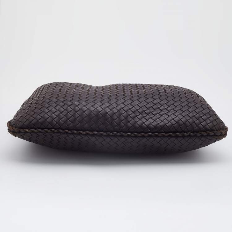 Pre Owned Bottega Veneta Brown Intrecciato Leather Large Veneta Hobo