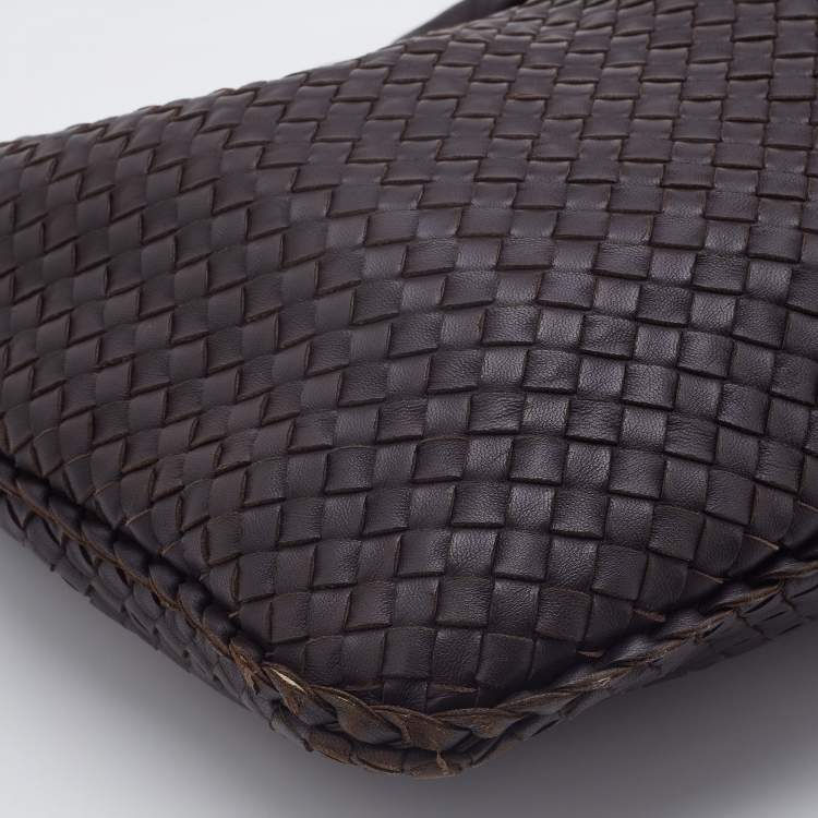 Pre Owned Bottega Veneta Brown Intrecciato Leather Large Veneta Hobo