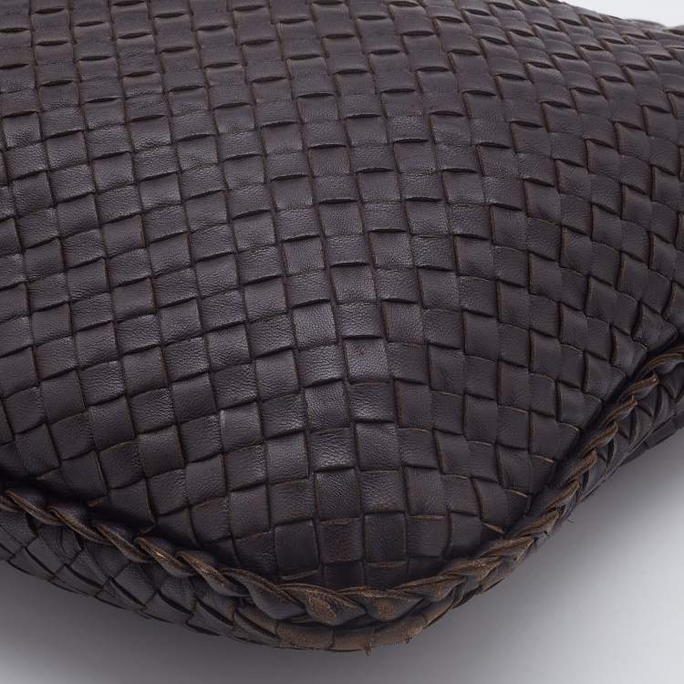 Pre Owned Bottega Veneta Brown Intrecciato Leather Large Veneta Hobo