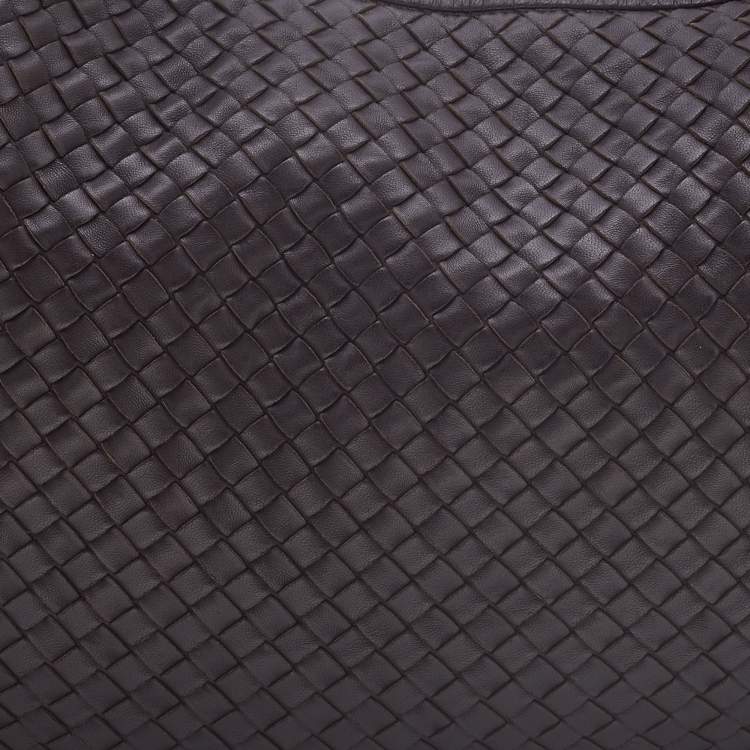 Pre Owned Bottega Veneta Brown Intrecciato Leather Large Veneta Hobo